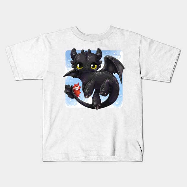 Toothless Kids T-Shirt by NatureDrawing